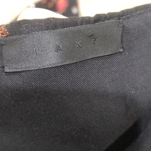 Lake Studio Sheath Dress Size 4 Black Glittery Floral Tie Waist Mini - Picture 9 of 11